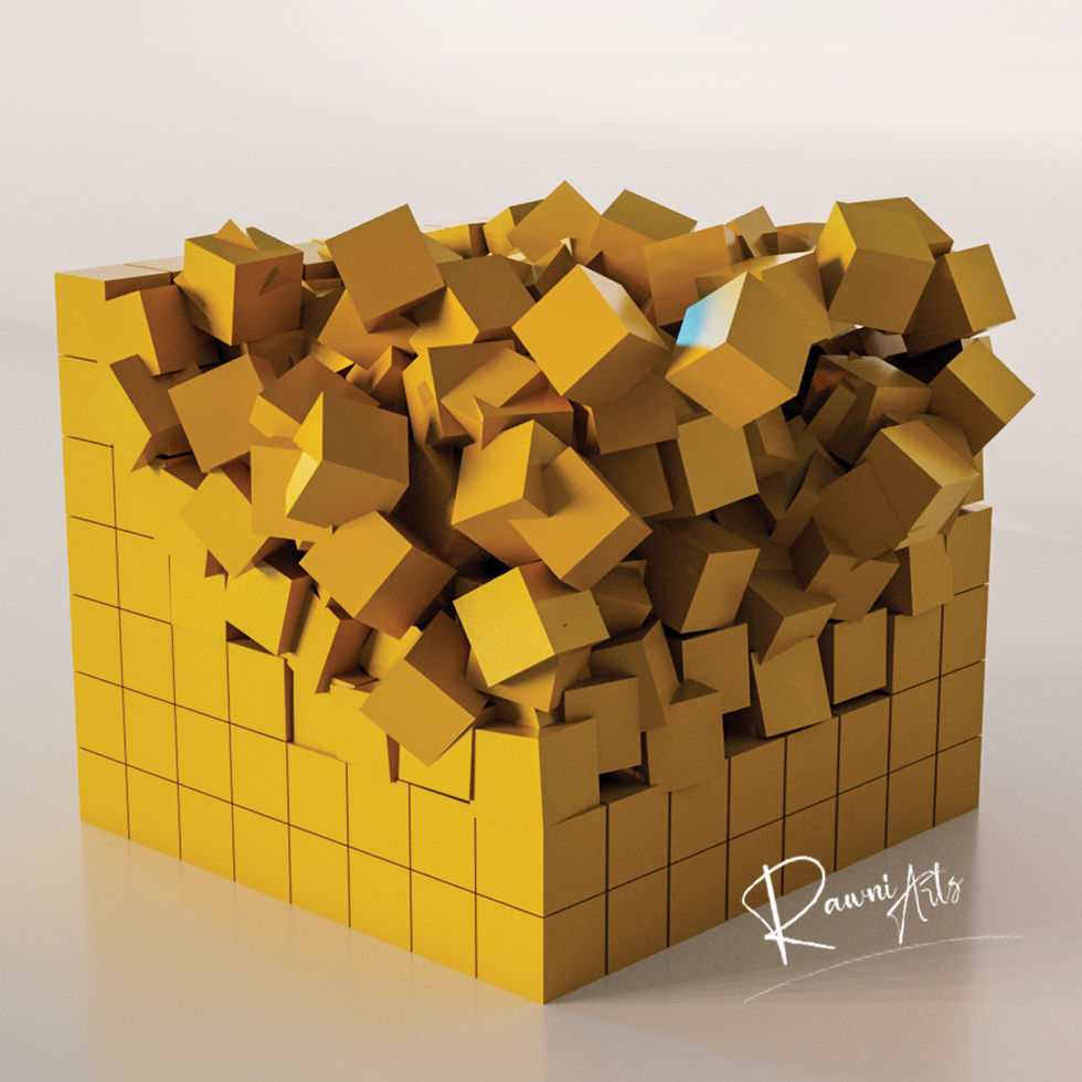 3D Cube Deconstruct Effect