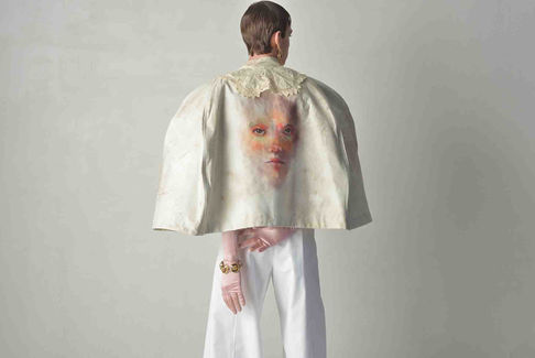 fashion shooting in a photographic studio with models wearing outfits inspired by classical dance