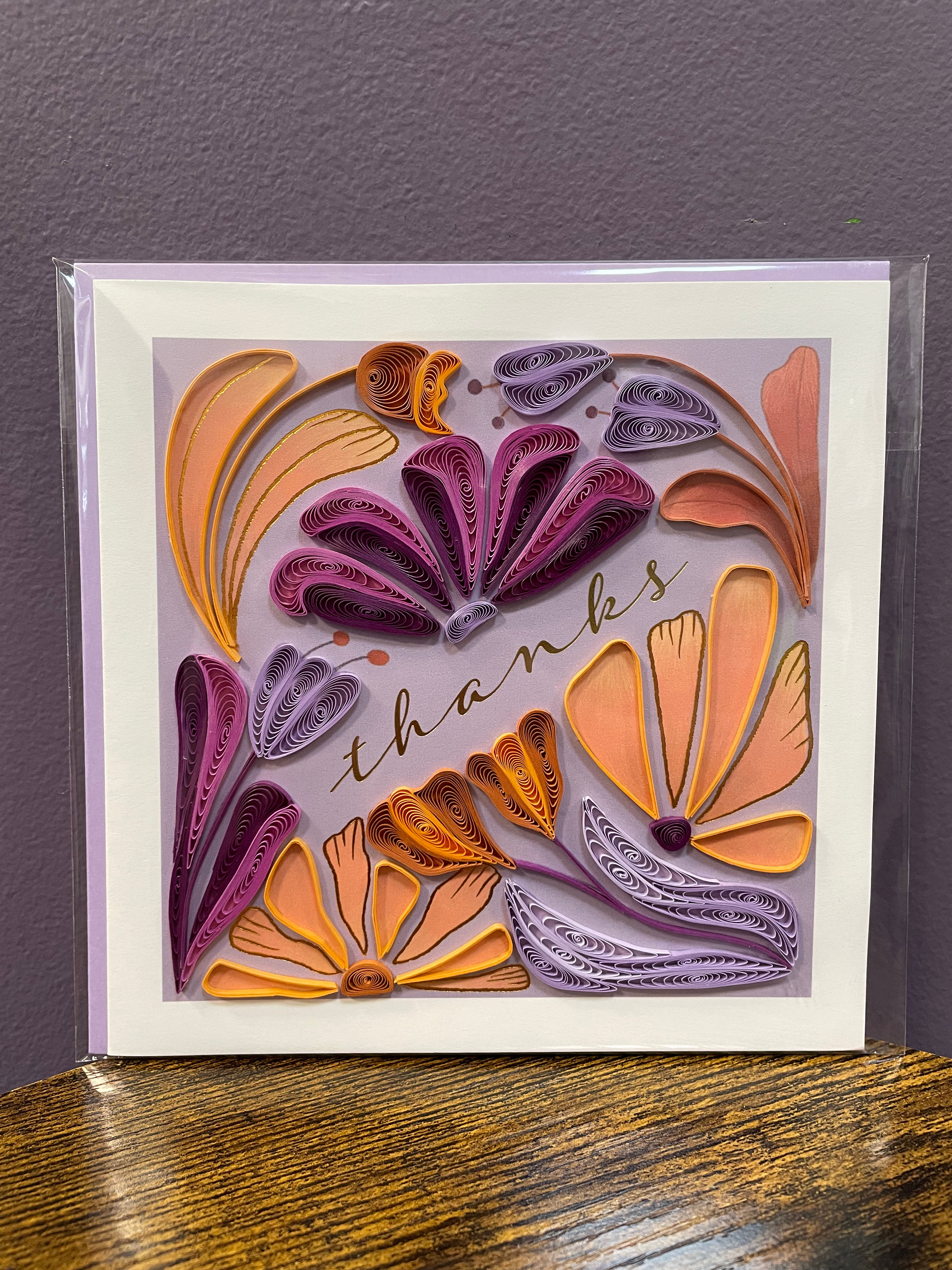 Bold Floral Thank You Quilling Card