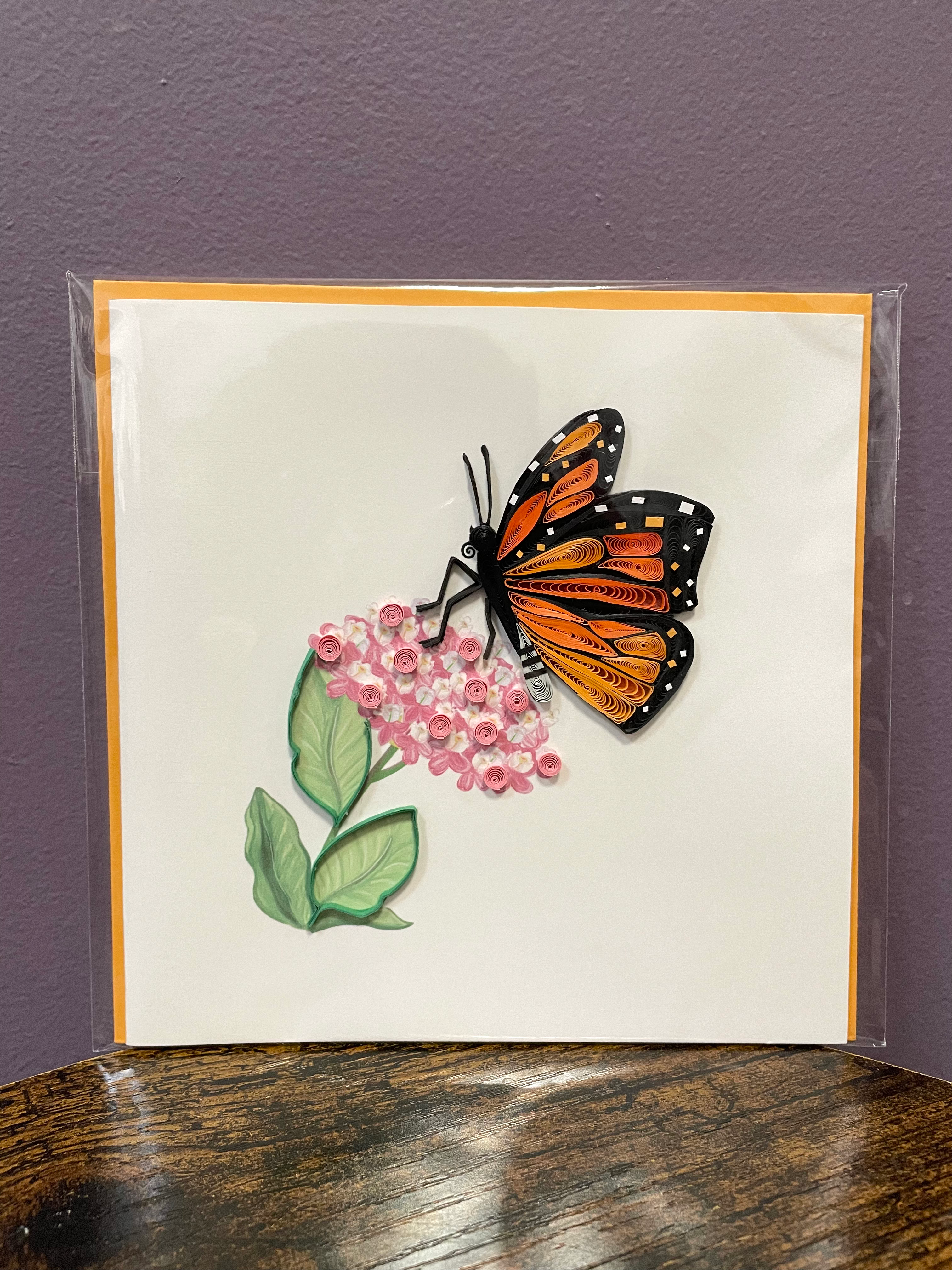 Monarch Milkweed Butterfly Quilling Card