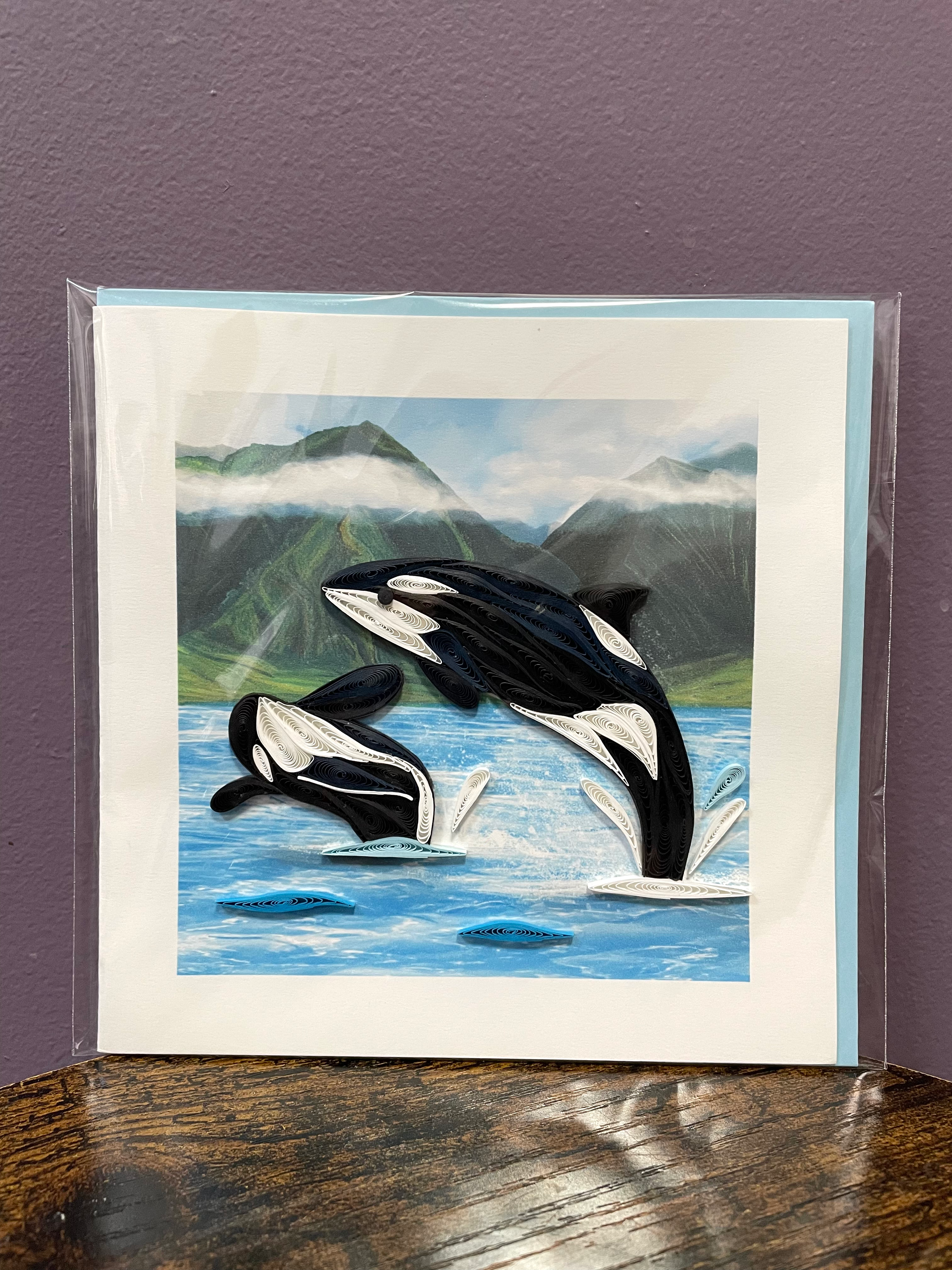 Orca Whales Quilling Card