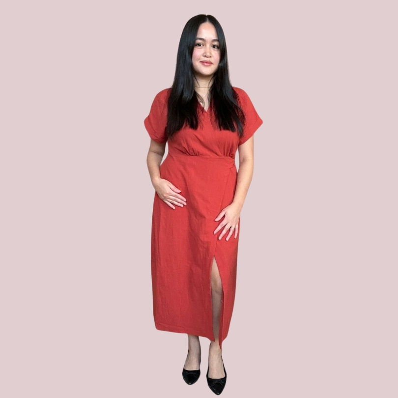 Thumbnail: Joy Wrap Dress - Orange