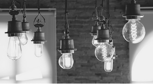 Light bulbs hanging from ceiling
