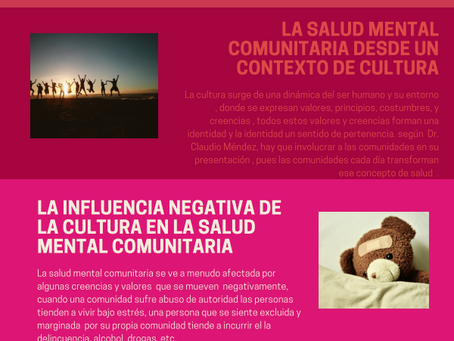 LA SALUD MENTAL COMUNITARIA Y SU INFLUENCIA EN LA CULTURA