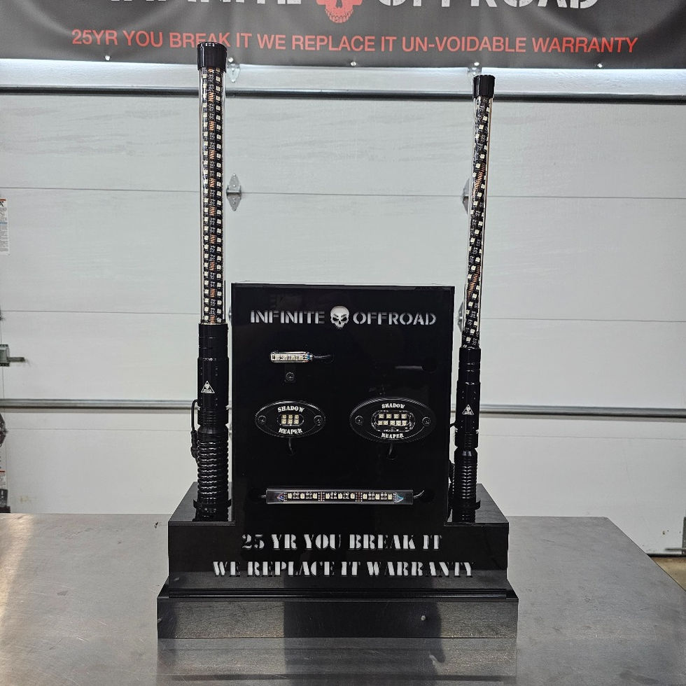 Infinite Offroad  Dealer Rock Light & Whip Counter Display