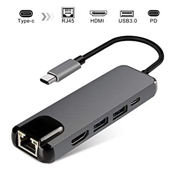 Adaptador USB Tipo C com porta HDMI 4K Ethernet RJ45 (8 portas)