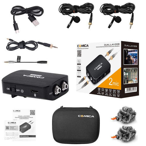 Thumbnail: Comica Audio DUAL.LAV D03 Dual Omnidirectional Lavalier Microphones with Monitor