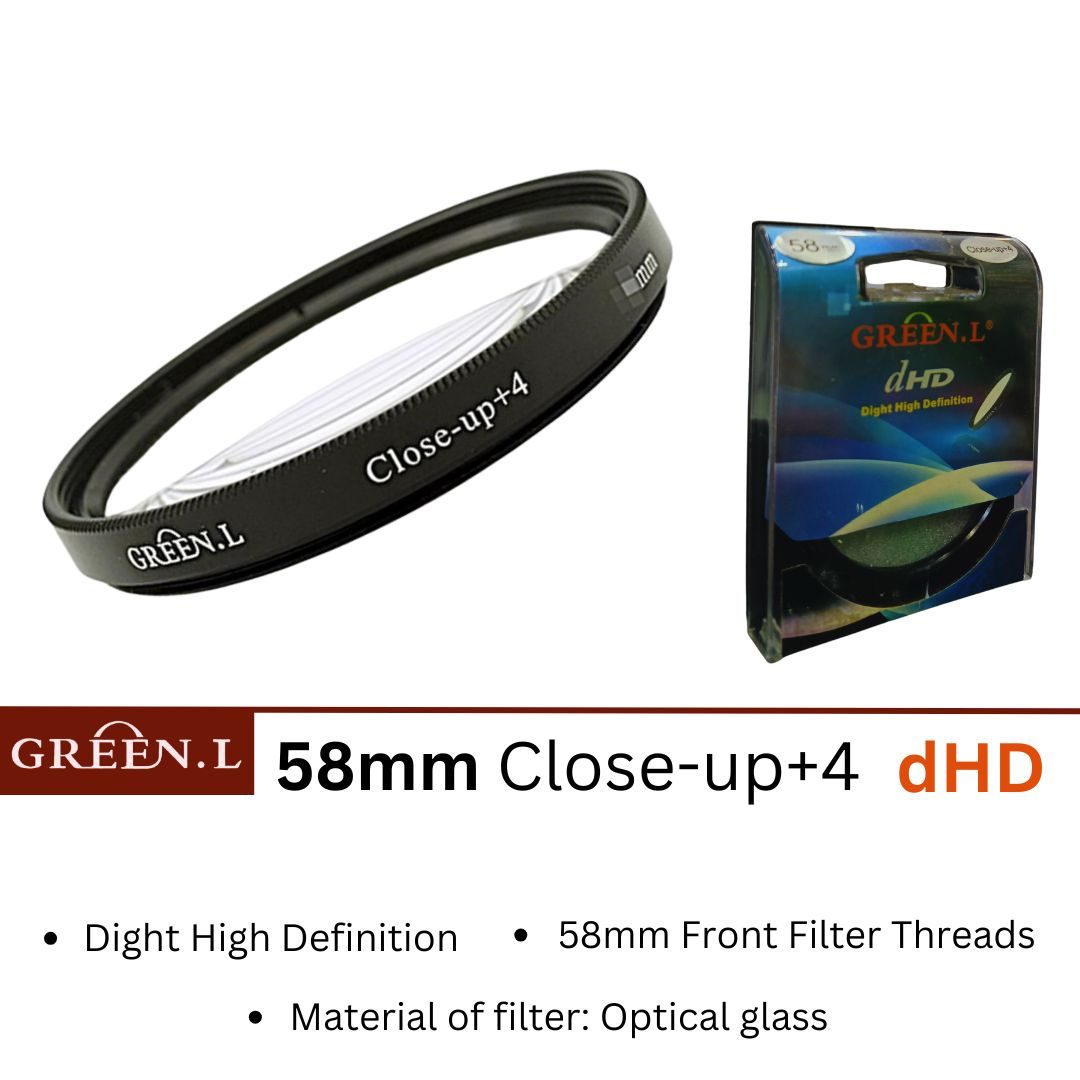 Green.L 58mm Close-Up+4 dight high definition Lens Filter
