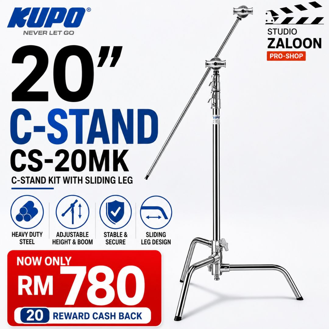 Kupo CS-20MK 20″ C-Stand with Sliding Leg