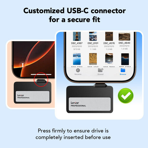 Thumbnail: Lexar 1TB Professional Go USB 3.2 Gen 2 Portable SSD with Hub