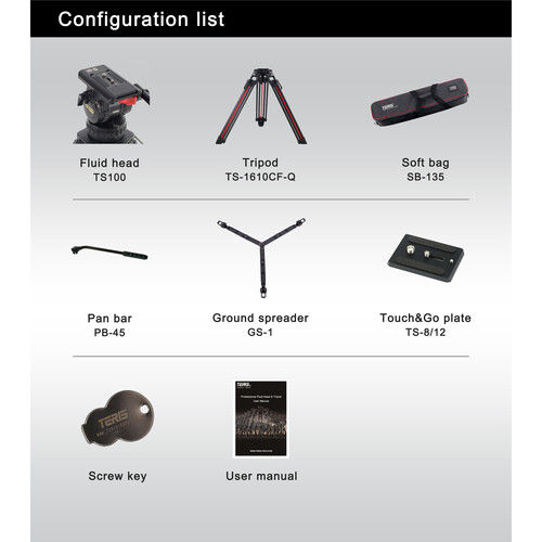 Thumbnail: Teris TS100CF-Q Fluid Head & Tripod Kit (Carbon Fiber)