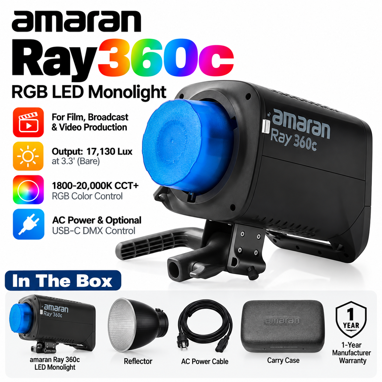 amaran Ray 360c RGB LED Monolight