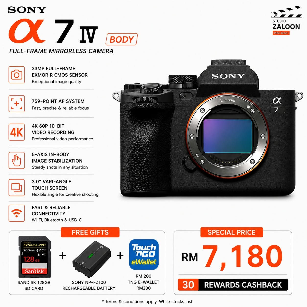 Sony a7 IV Mirrorless Camera ( ILCE-7M4 / a7IV / a7M4 Body )