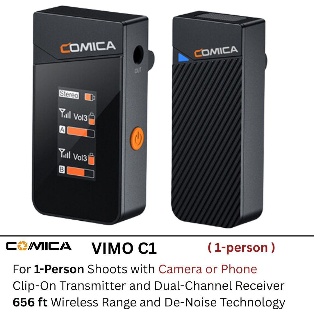 Comica Audio Vimo C1 Mini Wireless Microphone System for Cameras and Smartphones