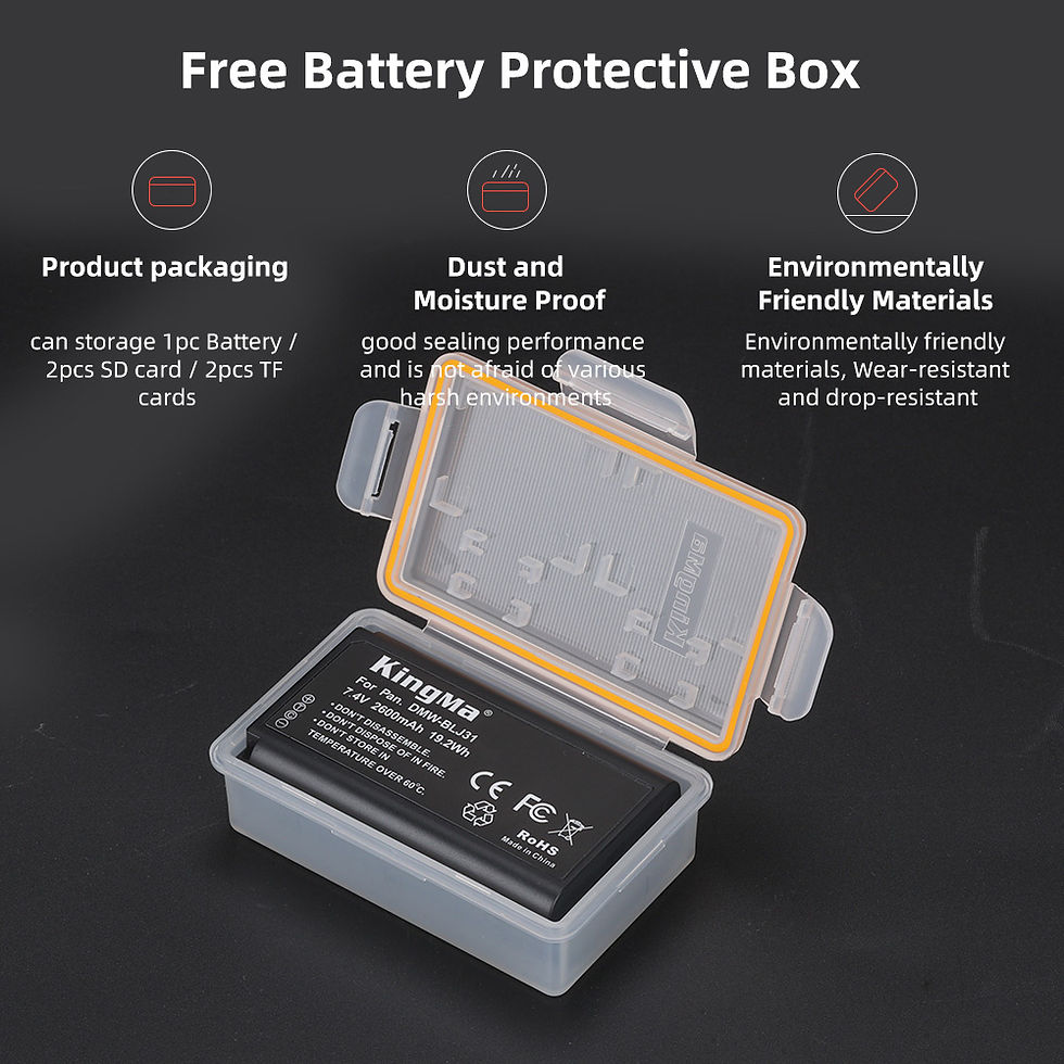 Thumbnail: KingMa DMW-BLJ31 2600mAh Battery For Panasonic Lumix Camera High Capacity