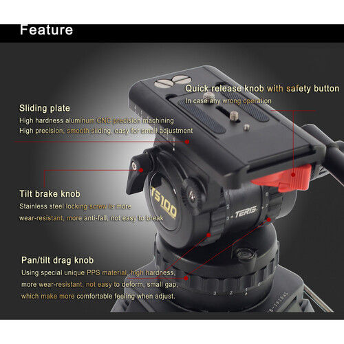 Thumbnail: Teris TS100CF-Q Fluid Head & Tripod Kit (Carbon Fiber)