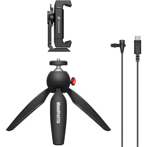 Thumbnail: Sennheiser XS LAV USB-C Mobile Kit with Mic, Manfrotto Pixi Stand, Clamp