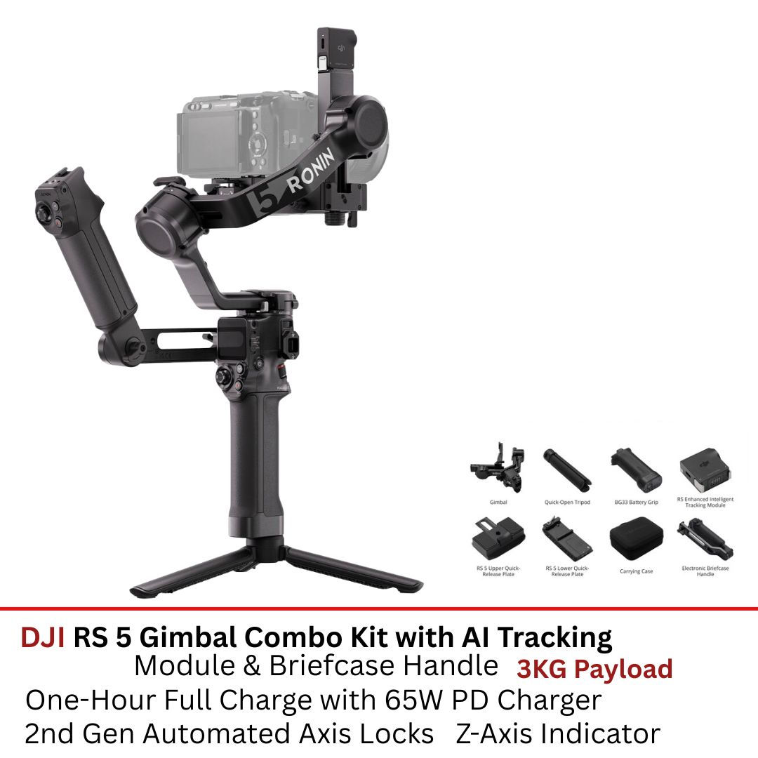 DJI RS 5 Gimbal Combo Kit with AI Tracking Module & Briefcase Handle