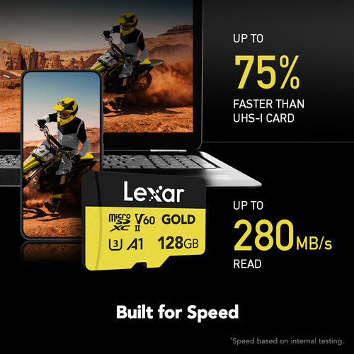 Thumbnail: Lexar 128GB Professional GOLD UHS-II microSDXC Memory Card
