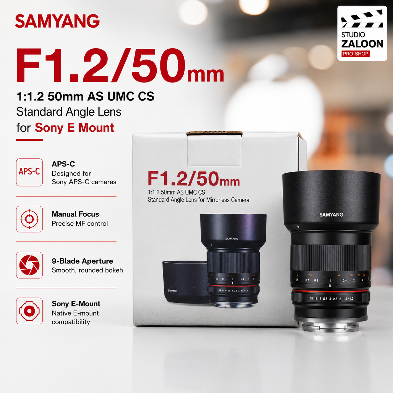 Samyang F1.2/50mm AS UMC CS Lens (Sony E)