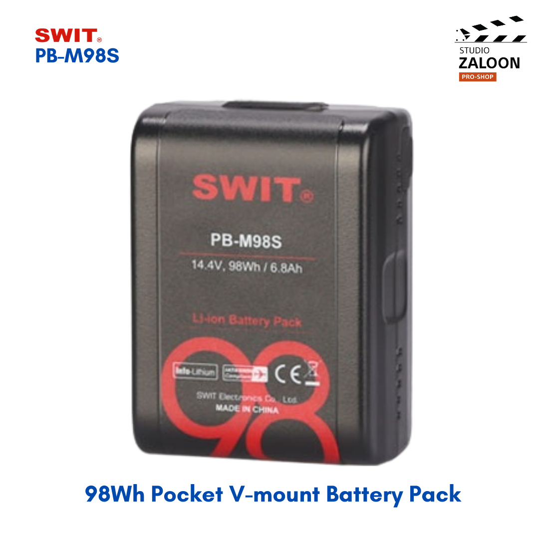 SWIT PB-M98S 14.4V 98Wh Pocket Battery with D-Tap and USB Output (V-Mount)