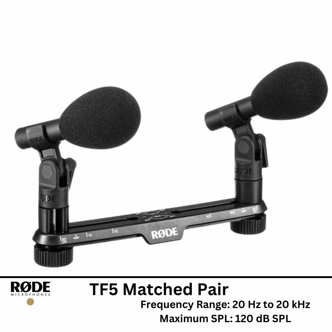 RODE TF-5 MP Cardioid Condenser Microphones with Stereo Mount (Black, Matched Pa