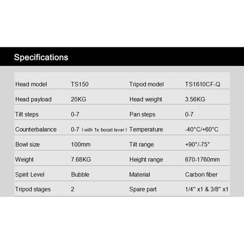 Thumbnail: Teris TS150CF-Q Fluid Head & Tripod Kit (Carbon Fiber)