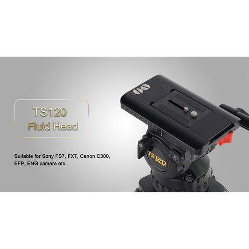 Thumbnail: Teris TS120AL Fluid Head & Tripod Kit (Aluminum)