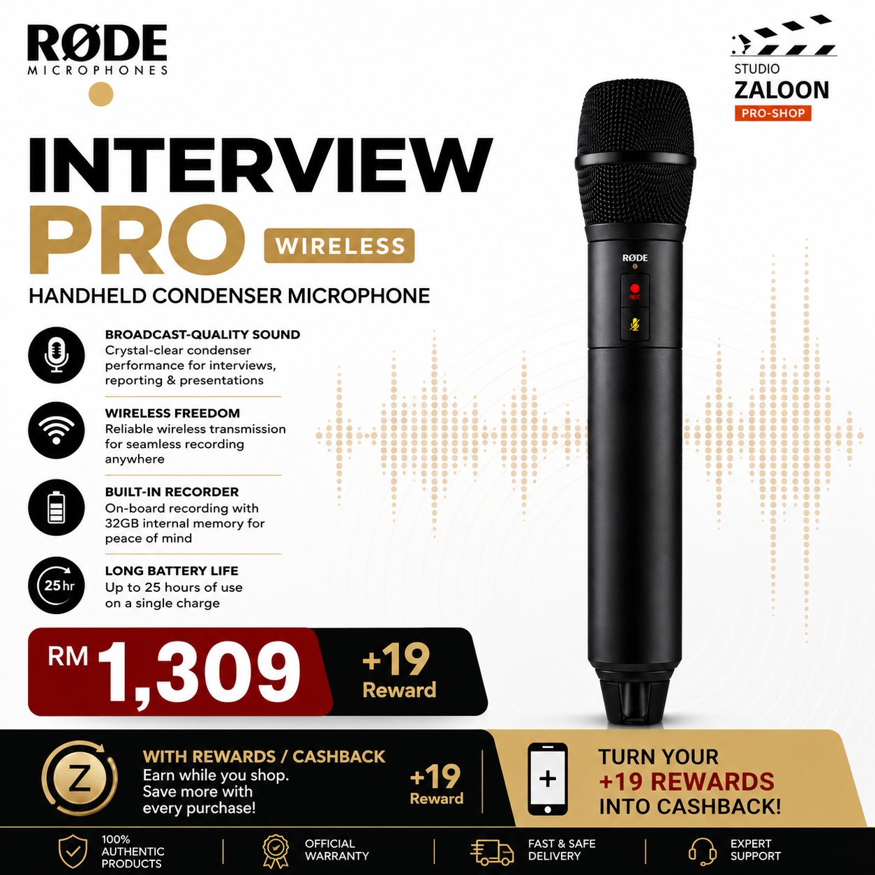 RODE Interview PRO Wireless Handheld Condenser Microphone