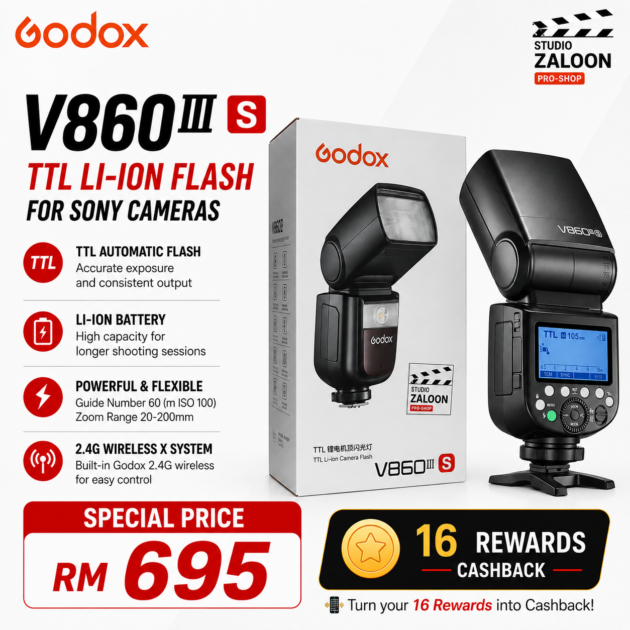 Godox Professional Li-ion TTL Flashes (6 items)