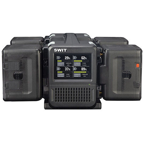 Thumbnail: SWIT PC-P461A 4-Bay Simultaneous Fast Charger (Gold Mount)