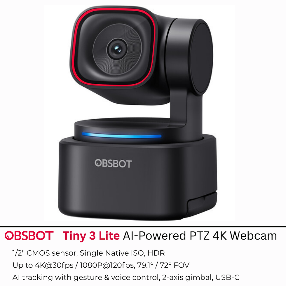 Thumbnail: OBSBOT Tiny Series AI PTZ 4K Webcam with Auto Tracking & Gesture Control