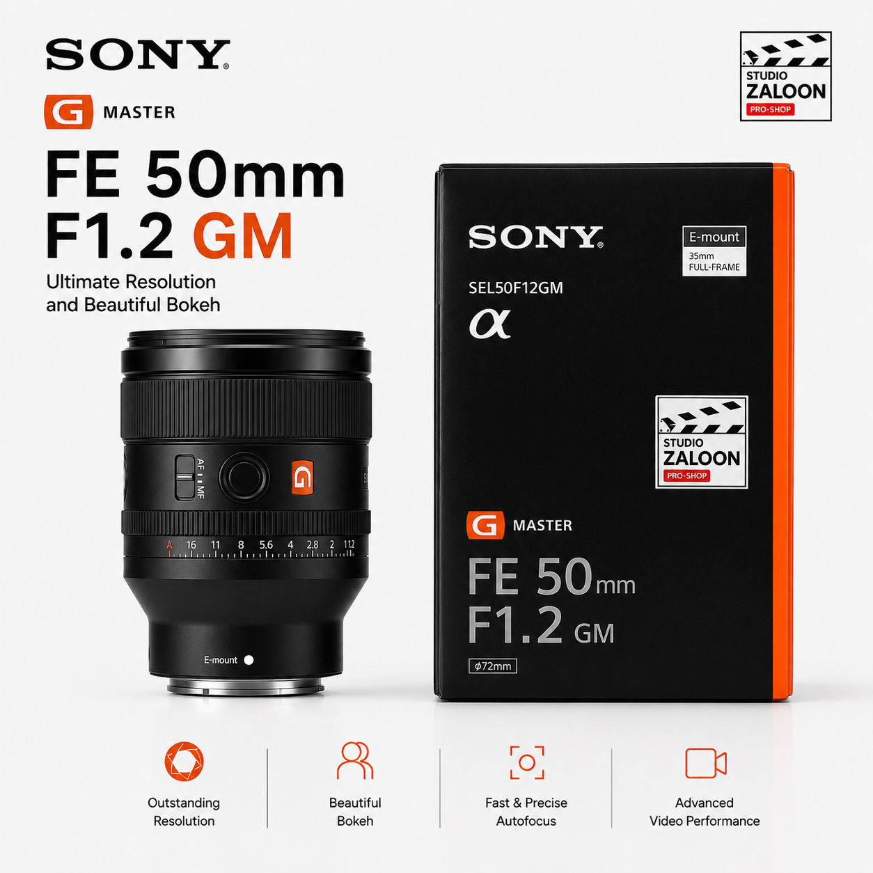 Sony FE 50mm f/1.2 GM Lens / FE 50 F1.2 Gmaster