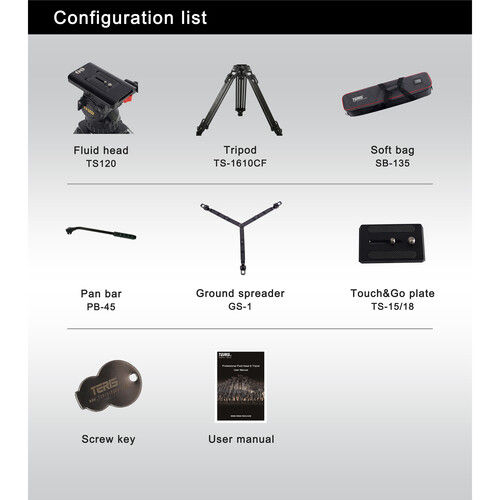 Thumbnail: Teris TS120CF Fluid Head & Tripod Kit (Carbon Fiber)