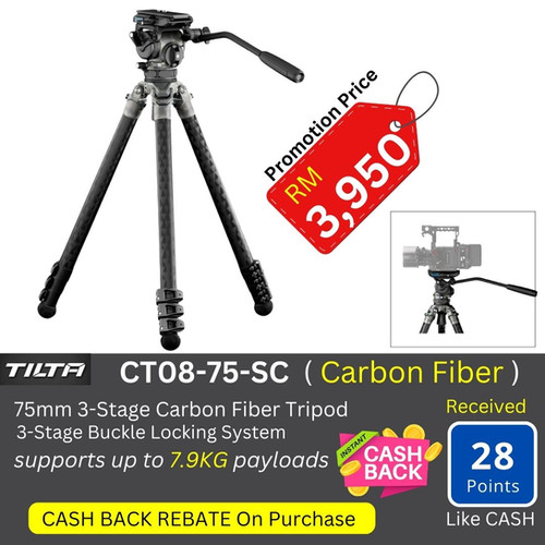 Tilta TT-CT08-75-SC 75mm Cine Fluid Head with 3-Stage Carbon Fiber