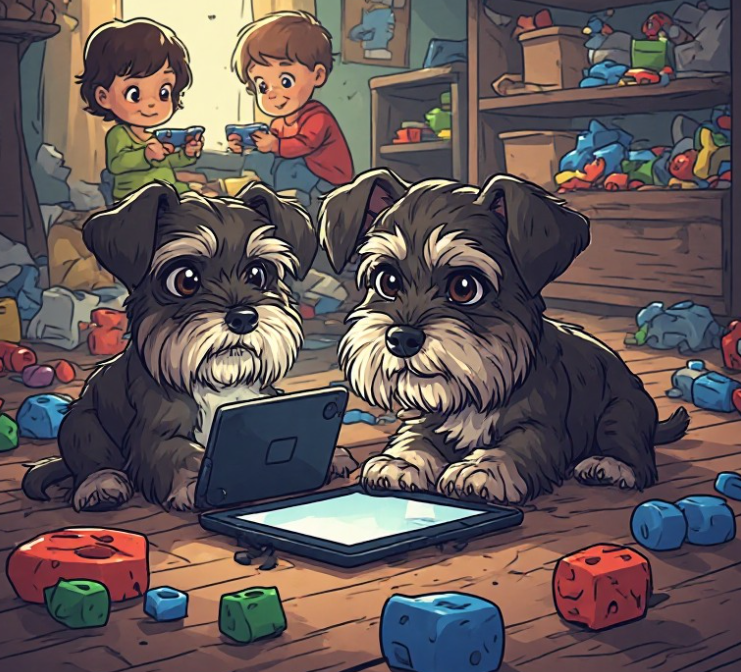 Mini Schnauzers gaming