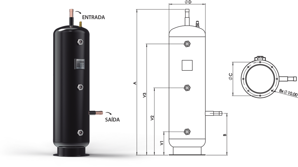 Foto Tanque de Líquido Vertical
