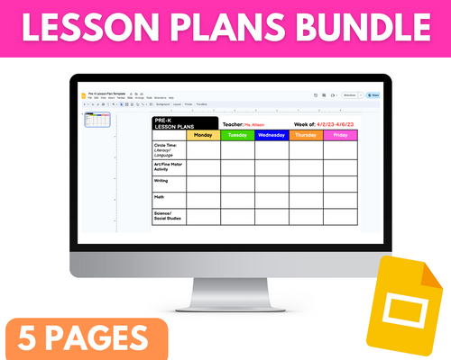 Lesson Plan Template Bundle For Childcare Centers (Google Slides ...