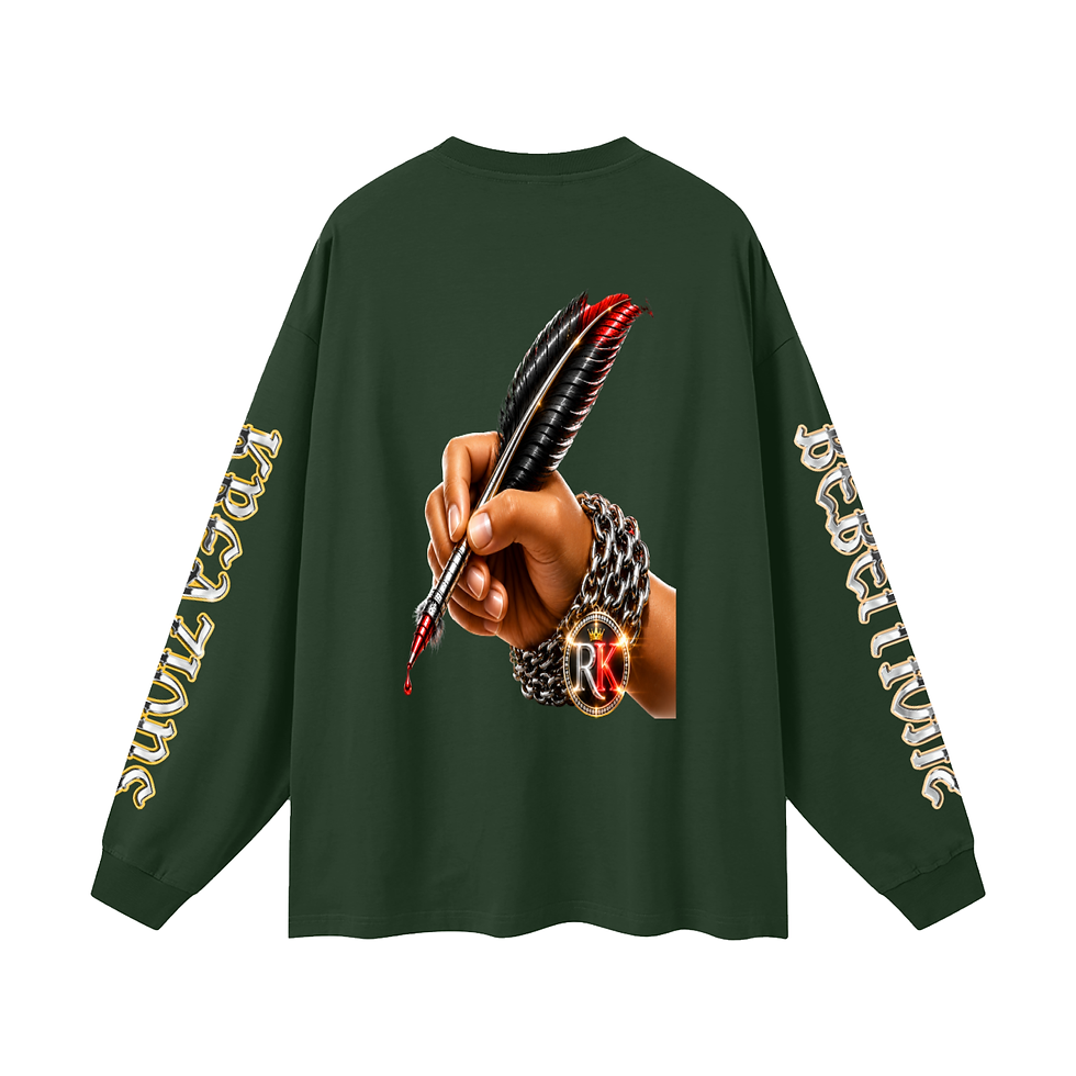 Thumbnail: Unisex Oversized Long Sleeve T-Shirt- Before Da Whispering We Used To Speak Out.