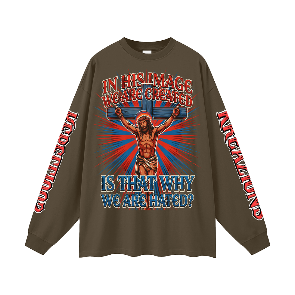 Thumbnail: Oversized Long Sleeve-In His Image We Are Created Is That Why We Are...