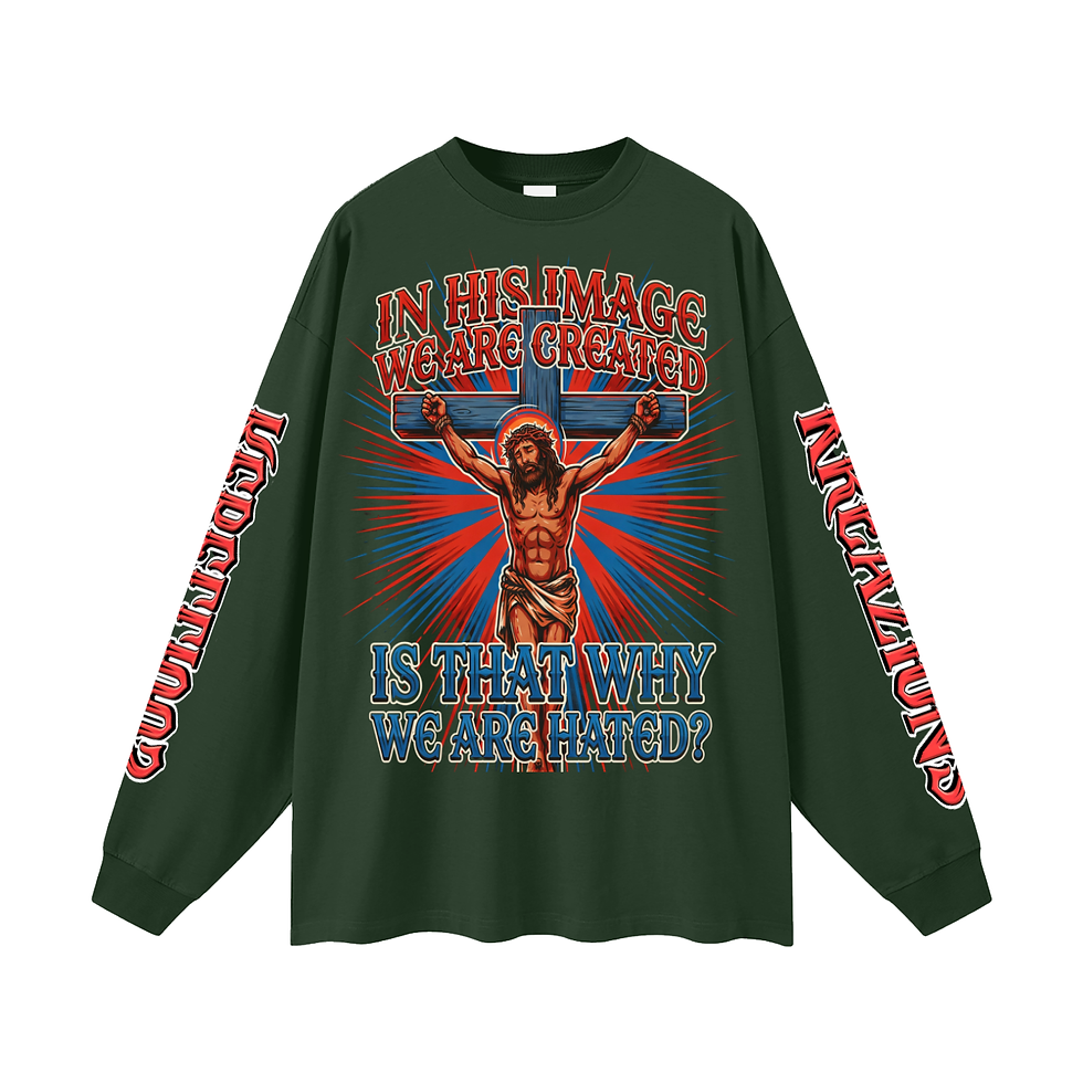 Thumbnail: Oversized Long Sleeve-In His Image We Are Created Is That Why We Are...