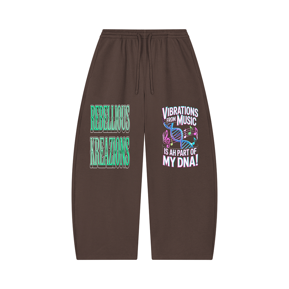 Thumbnail: Waffle Barrel Leg Pants-Vibrations From Music Is Ah Part Of...