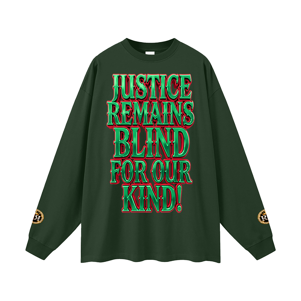 Thumbnail: Unisex Oversized Long Sleeve T-Shirt-Justice Remains Blind To Our Kind!