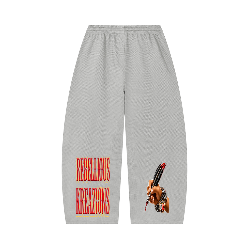 Thumbnail: Waffle Barrel Leg Pants-Hood Life No Day Is Off!