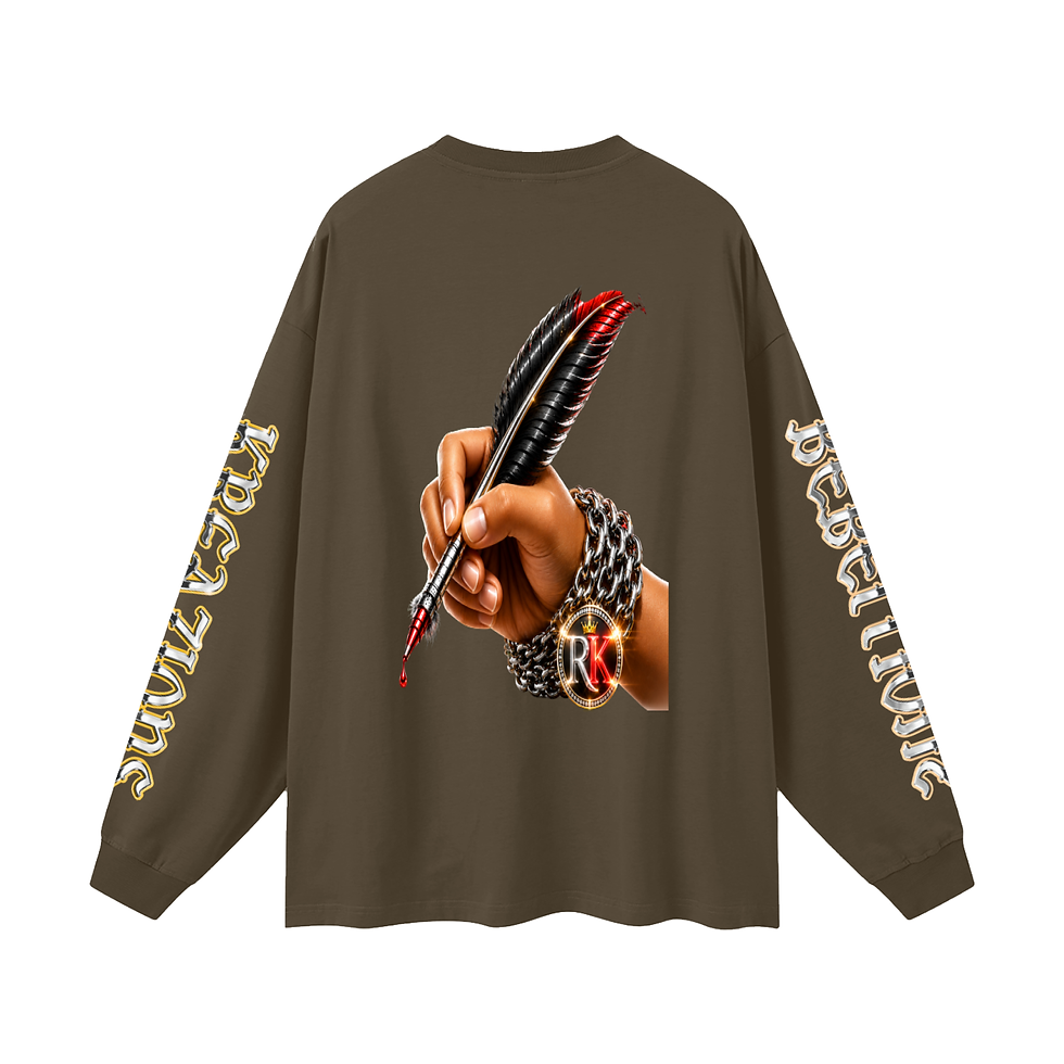 Thumbnail: Unisex Oversized Long Sleeve T-Shirt- Before Da Whispering We Used To Speak Out.