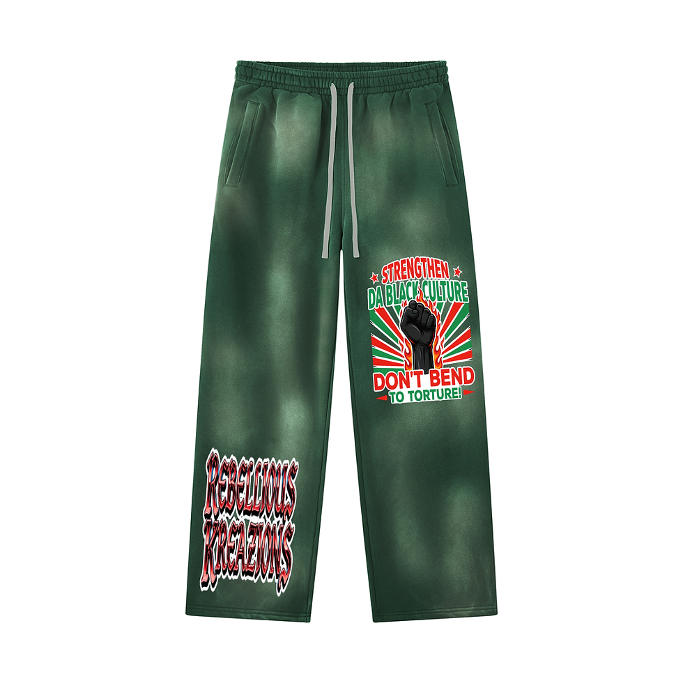 Thumbnail: Sunfade Wide Leg Fleece-Strengthen Da Black Culture Don't Bend...