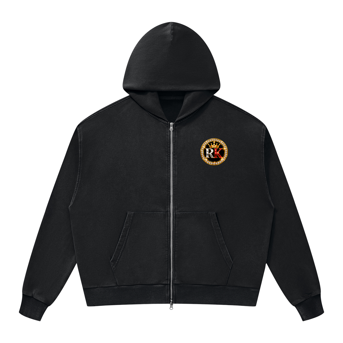 Men Mineral Wash Boxy Full Zip Hoodie-Undeprotable Due To Indigenous...
