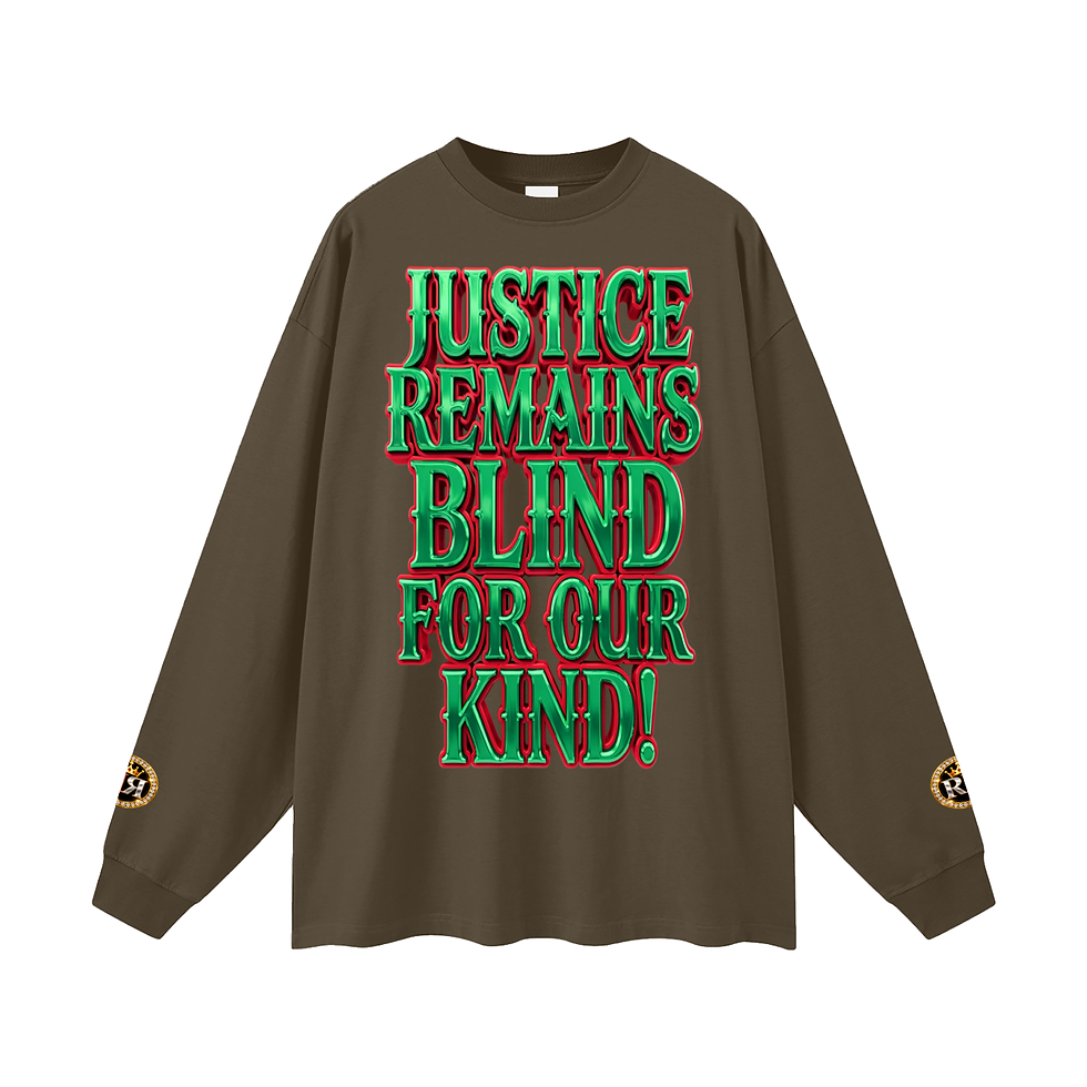 Thumbnail: Unisex Oversized Long Sleeve T-Shirt-Justice Remains Blind To Our Kind!