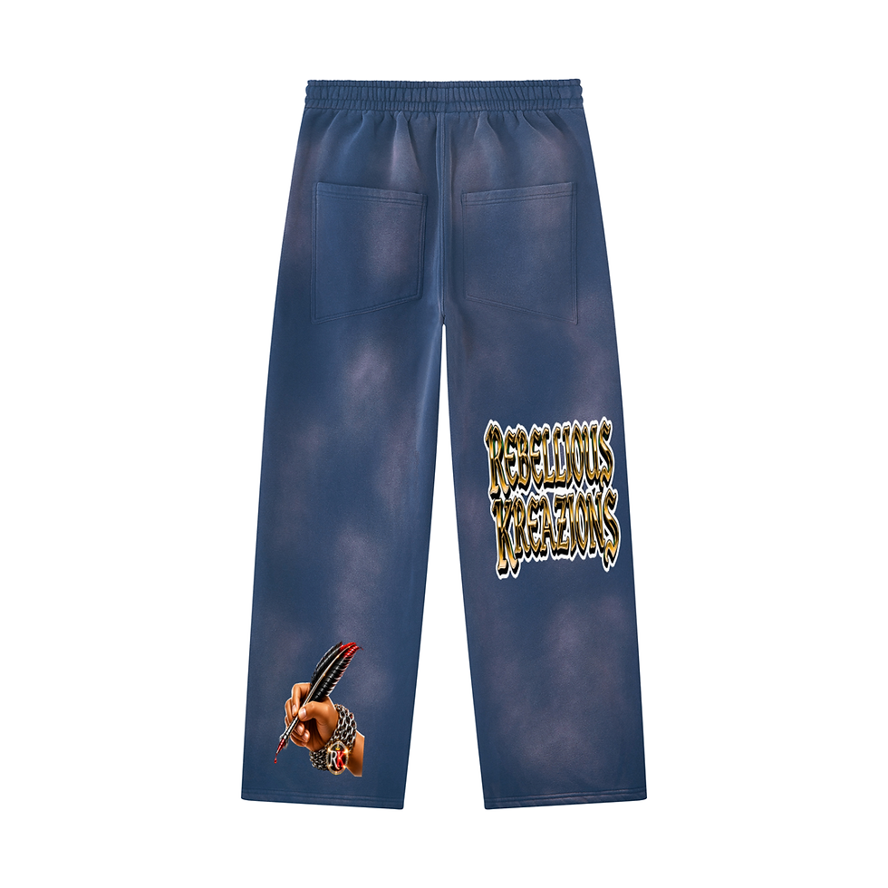 Thumbnail: Sunfade Wide Leg Fleece Sweatpants-Robin' Da Hood!