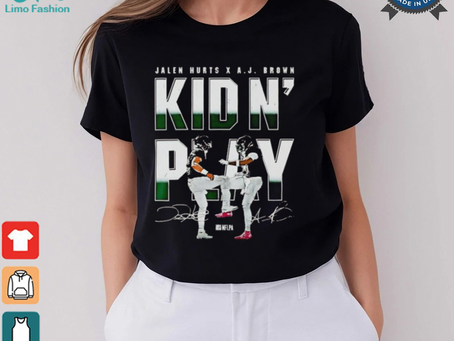 Jalen Hurts and AJ Brown kid N’ play signatures shirt